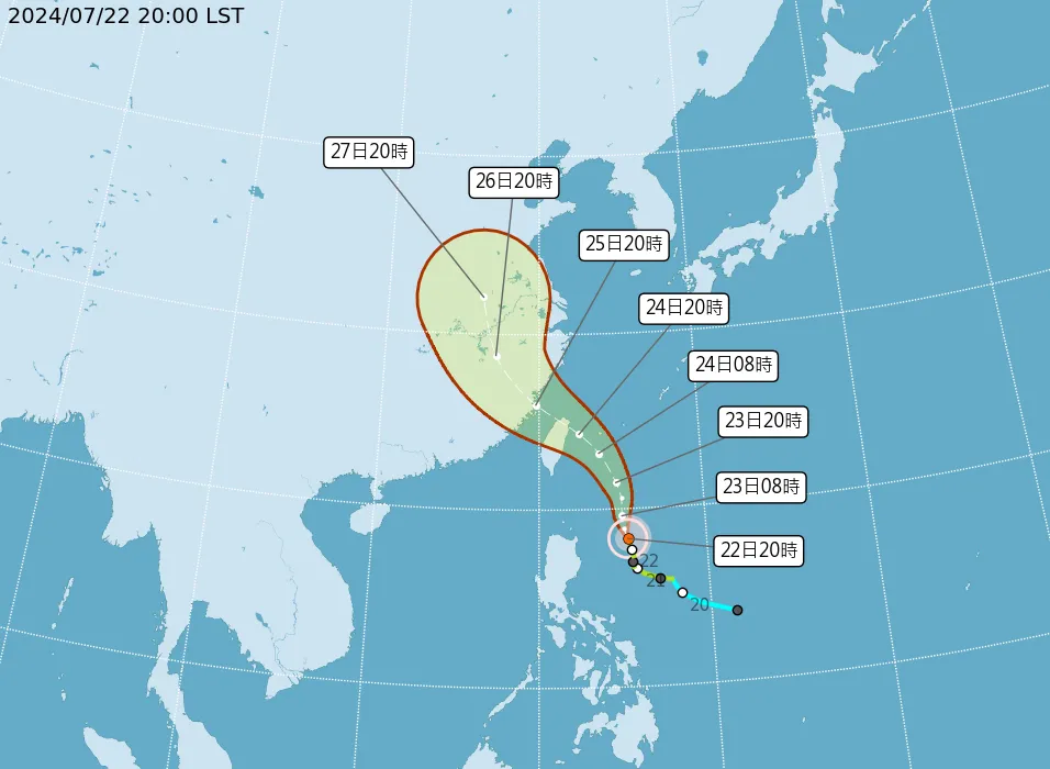 中颱凱米暴風圈7/25罩全台！東北角成「搖滾區」　台北市影響機率達99％